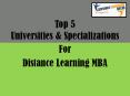 Top 5 universities and specializations for distance learning MBA PowerPoint PPT Presentation