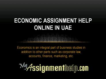 Economic Assignment Help UAE