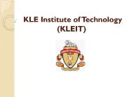 KLE Institute of Technology (KLEIT)
