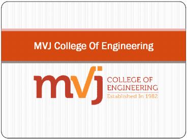 Direct Admissions MVJ COLLEGE OF ENGINEERING
