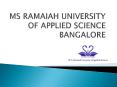 MS RAMIAH UNIVERSITY OF APPLIED SCIENCE Admissions PowerPoint PPT Presentation
