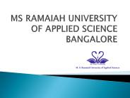 MS RAMIAH UNIVERSITY OF APPLIED SCIENCE Admissions