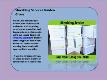 Paper Shredding Services Garden Grove