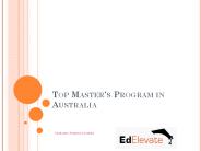 Top Master's Program in Australia