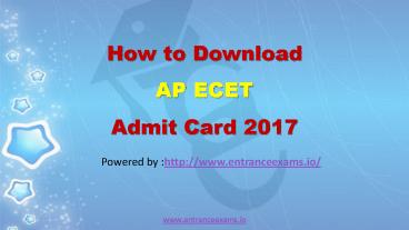 AP ECET Admit Card