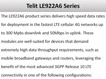 Telit LE922A6 Series