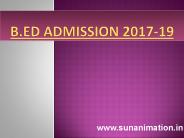 B.ED Admission 2017 SUN Animation