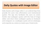 Daily Quotes with image editor