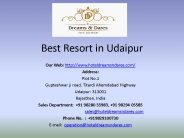 Best Resort in Udaipur - Hotel Dreams & Dares (1)
