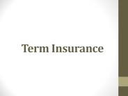 Term Insurance