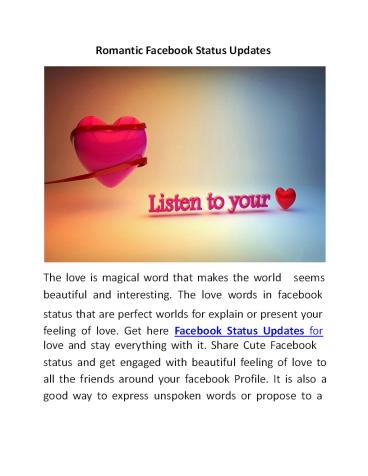 Facebook Status Updates for Broken Heart