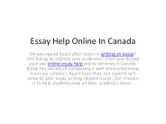 Essay Help Online Service Canada