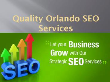 Quality Orlando SEO Services