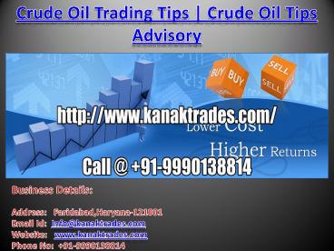 Crude Oil Trading Tips | Crude Oil Tips Advisory
