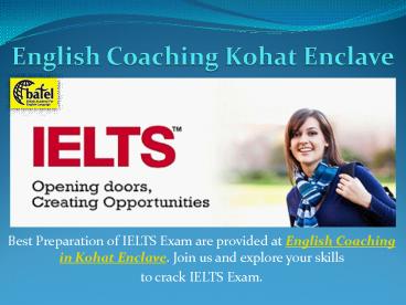 English Coaching Kohat Enclave Delhi