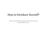 How to introduce yourself.