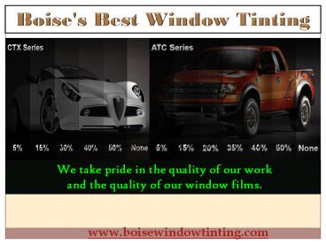 A professional window film installation in Boise