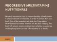 Progressive Multivitamins Nutritionals - Keeping Women Active amid busy life schedule