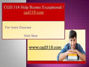 CGD 318 Help Bcome Exceptional / cgd318.com