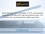 Bitcoin dedicated servers
