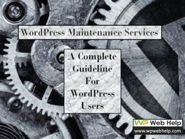 WordPress Maintenance Services