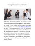 How to Pick Best Conference Call Services PowerPoint PPT Presentation