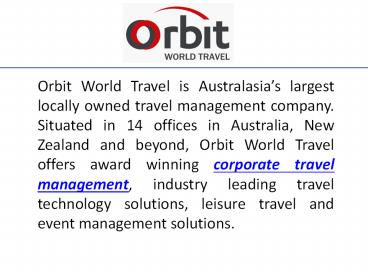 Corporate Travel Management in Australia