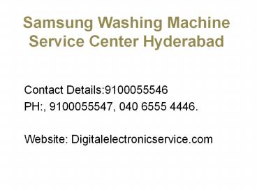Samsung Washing Machine Service Center Hyderabad