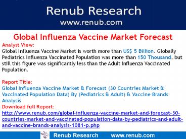 Global Influenza Vaccine Market Forecast