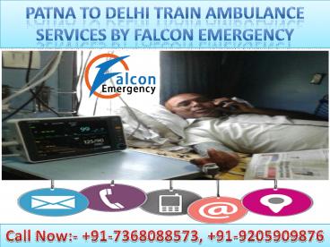 Low Fare Train Ambulance services by Falcon Emergency