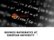 Business Mathematics at European University