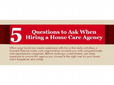 Question to ask when appointing an caregiver