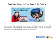 Few Best Ways to Post Free Jobs Online
