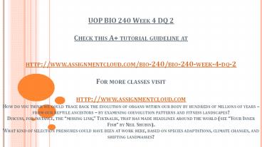 UOP BIO 240 Week 4 DQ 2