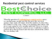 Residential pest control services