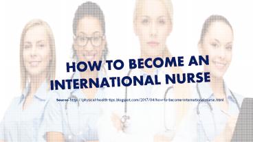 How to become an international nurse?