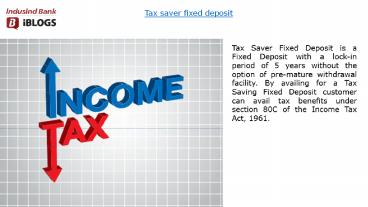 Tax saver fixed deposit