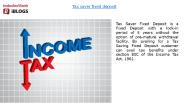 Tax saver fixed deposit