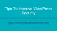 Tips To Improve WordPress Security PowerPoint PPT Presentation