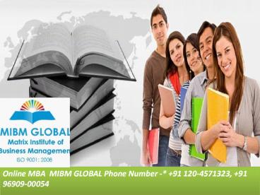 MIBM GLOBAL-ONLINE MBA
