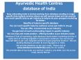 Ayurvedic Health Centres   database of India