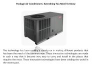 Package Air Conditioners: Everything You Need To Know