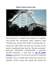 Roller Coasters and Its Type