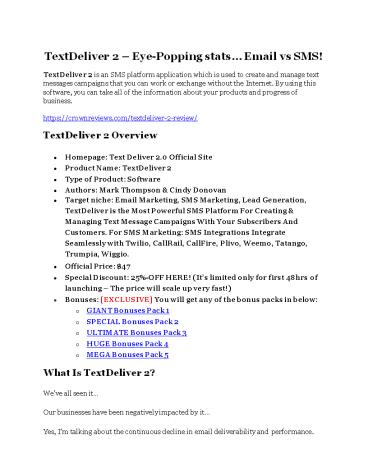 TextDeliver 2 review & (GIANT) $24,700 bonus NOW