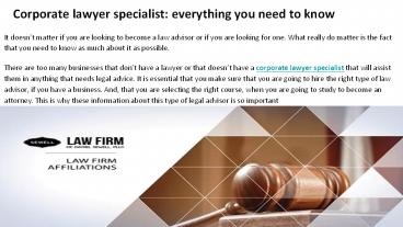 What is a corporate lawyer?