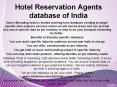 Hotel Reservation Agents database of India