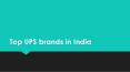 Top UPS brands in India PowerPoint PPT Presentation