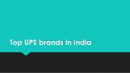 Top UPS brands in India