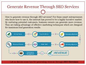 Generate Revenue Through SEO Services