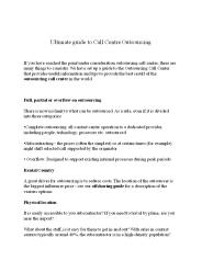 Ultimate guide to Call Centre Outsourcing